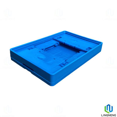 Rectangle 55L Folding Crate Box Collapsible Plastic Storage Boxes With Lids 600*400*285mm