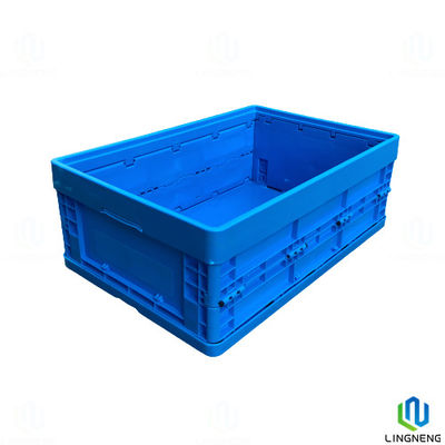 Rectangle 55L Folding Crate Box Collapsible Plastic Storage Boxes With Lids 600*400*285mm