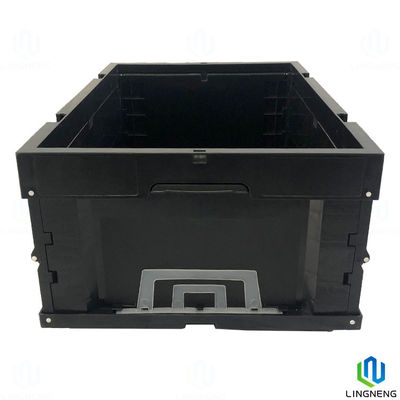 Rectangle 55L Folding Crate Box Collapsible Plastic Storage Boxes With Lids 600*400*285mm