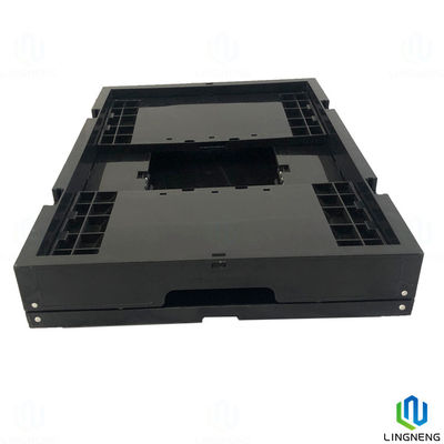 Rectangle 55L Folding Crate Box Collapsible Plastic Storage Boxes With Lids 600*400*285mm