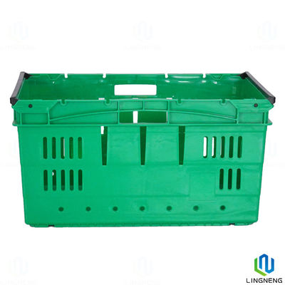 60L 30kgs Supermarket Plastic Fruit And Vegetable Crates With Handles