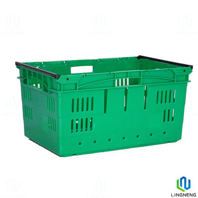 60L 30kgs Supermarket Plastic Fruit And Vegetable Crates With Handles