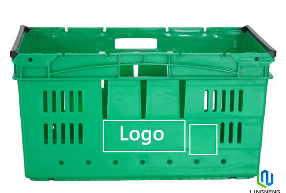60L 30kgs Supermarket Plastic Fruit And Vegetable Crates With Handles